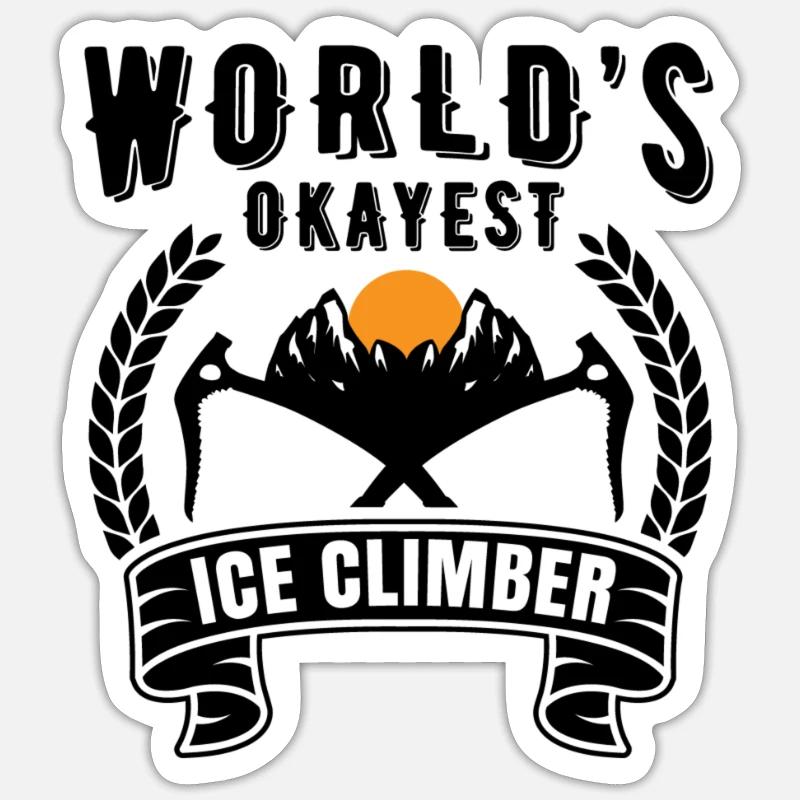 Eiskletterer Eisklettern Sportler Eis Klettern Sticker Größe S (10 x 10 cm)