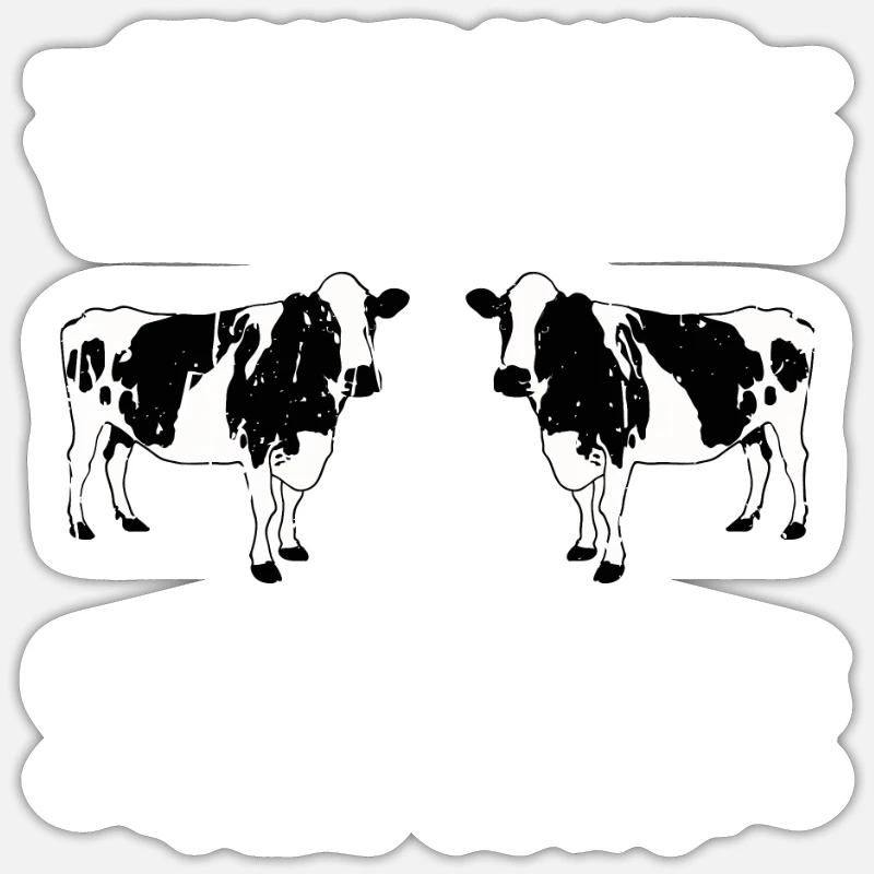 Second Hand Vegetarian Cows Eat Grass - Ranch Sticker size S (10 x 10 cm)