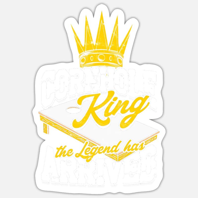 Cornhole roi la légende est arrivée - Cornhole Sticker taille S (10 x 10 cm)
