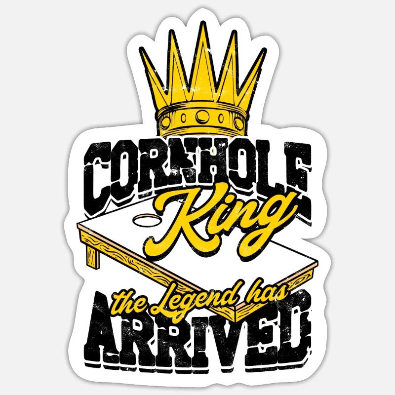 Cornhole roi la légende est arrivée - Cornhole Sticker taille S (10 x 10 cm)