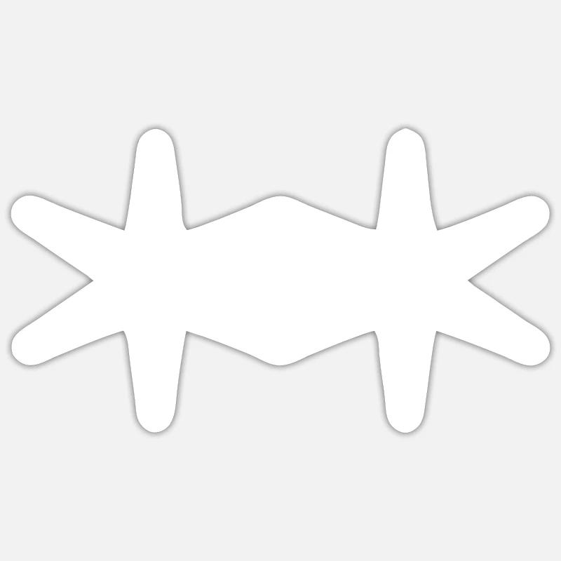Two Great White Stars - Sticker size S (10 x 10 cm) - white matte