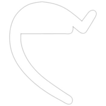 Demi-cœur blanc - Sticker taille S (10 x 10 cm) - blanc mat - Devant