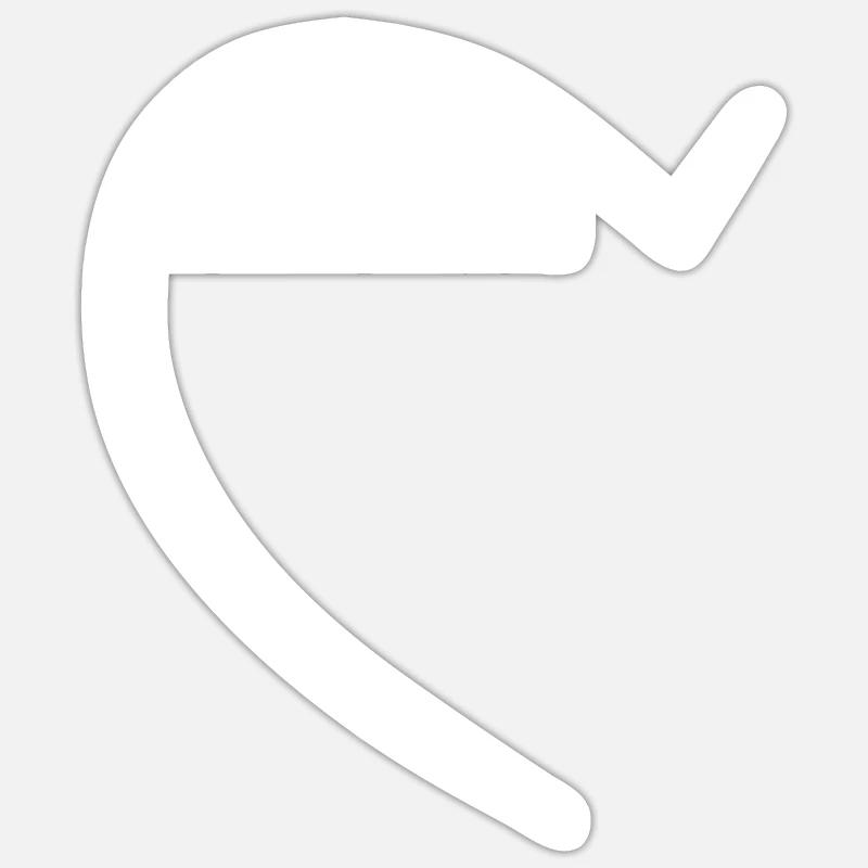 Demi-cœur blanc Sticker taille S (10 x 10 cm)