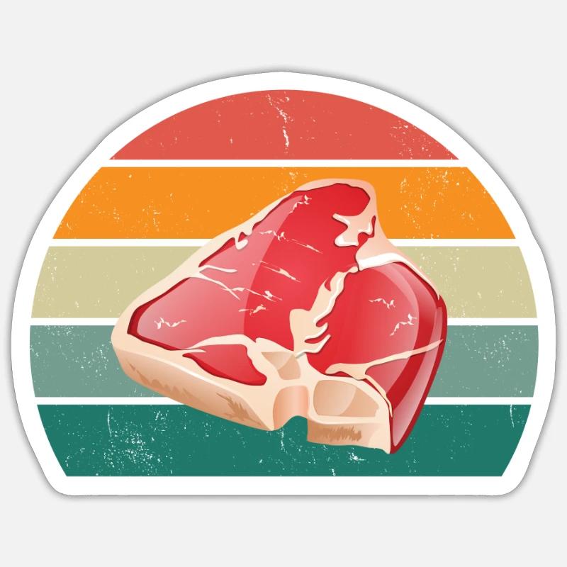 Metzger Fleischer Wurst rind Fleischerei Fleisch Sticker Größe S (10 x 10 cm)