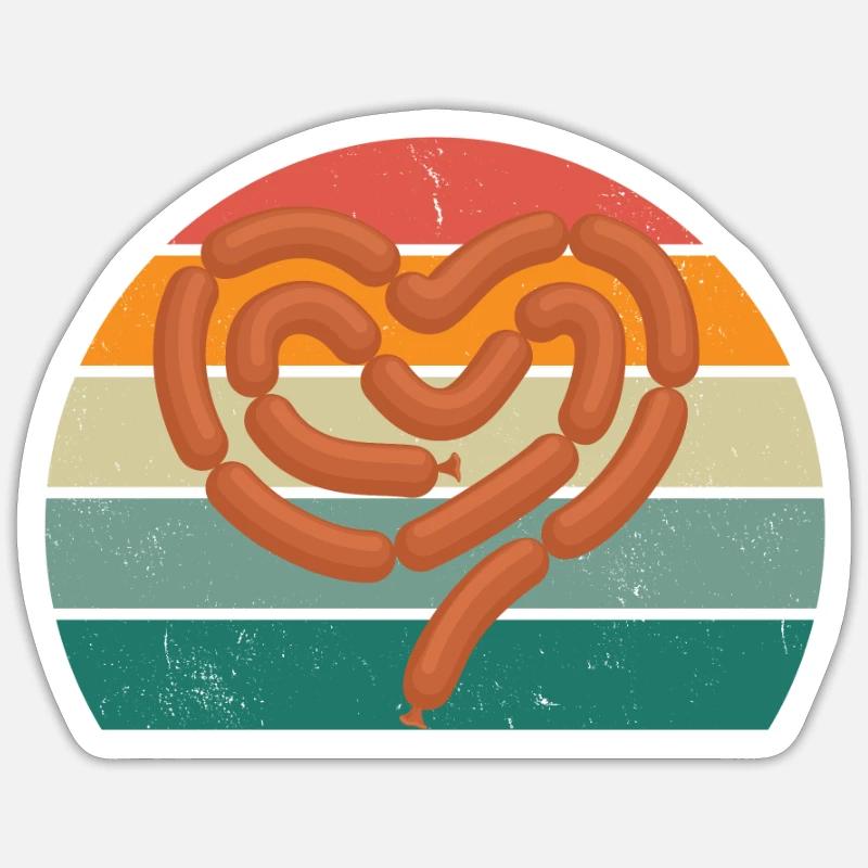 Metzger Fleischer Wurst rind Fleischerei Fleisch Sticker Größe S (10 x 10 cm)