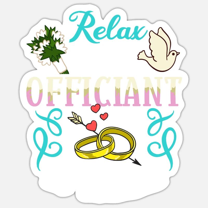 Trauungsleiter Eheoffizier Priester Pfarrer Ehe - Sticker Größe S (10 x 10 cm) - Mattweiß