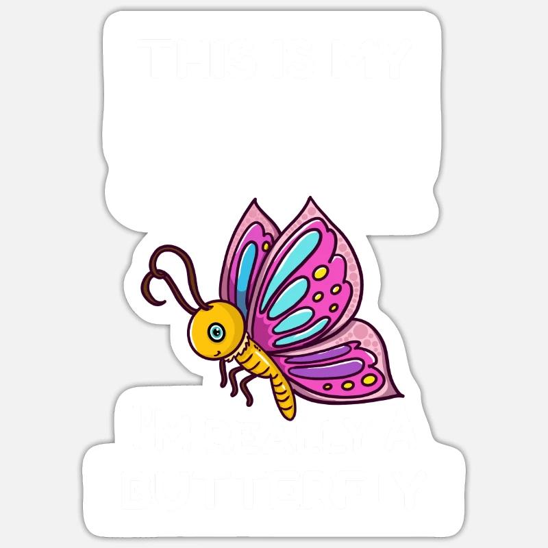 C’est mon costume humain, je suis vraiment un papillon Sticker taille S (10 x 10 cm)