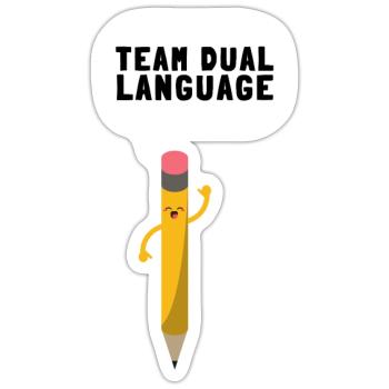 Dual Language Team Bilingual Teacher School Tutor - Sticker Größe S (10 x 10 cm) - Mattweiß - Vorne