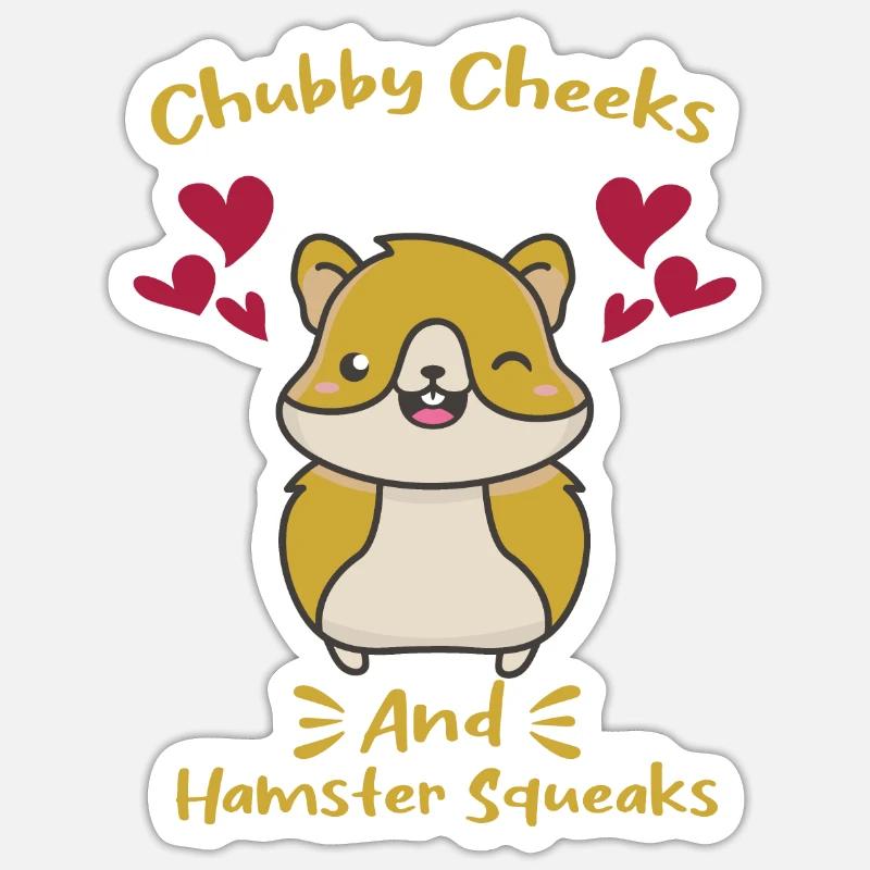 Chubby Cheeks Hamster Squeaks Hamster Cheeks Hearts Sticker size S (10 x 10 cm)