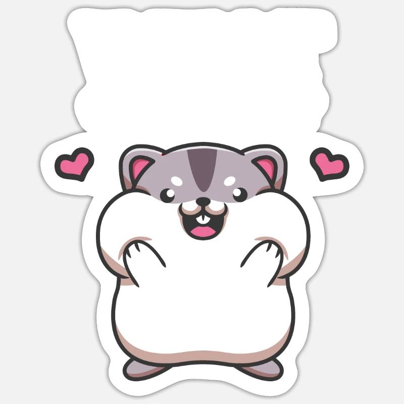 Hamster Hamsterbacken Snacking Snack What Cracker Sticker Größe S (10 x 10 cm)