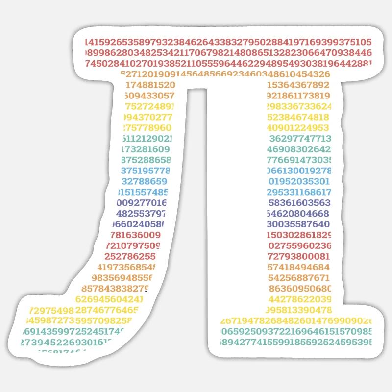 Pi Symbol Math Math Numbers Arc-en-ciel Sticker taille S (10 x 10 cm)