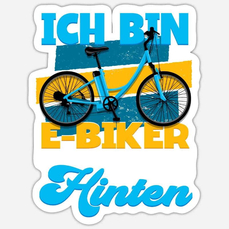 Ich bin E-Biker Hecheln Pedelec E-Bike - Sticker Größe S (10 x 10 cm) - Mattweiß
