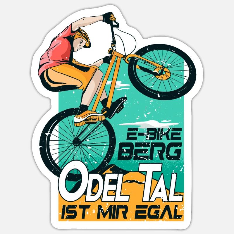 E-Bike Berg oder Tal ist mir egal Pedelec E-Bike - Sticker Größe S (10 x 10 cm) - Mattweiß