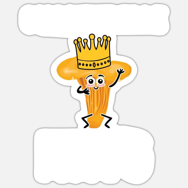 Chanterelle King - Sticker size S (10 x 10 cm) - white matte