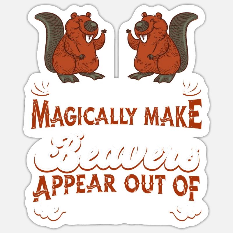 Castor - Sticker taille S (10 x 10 cm) - blanc mat