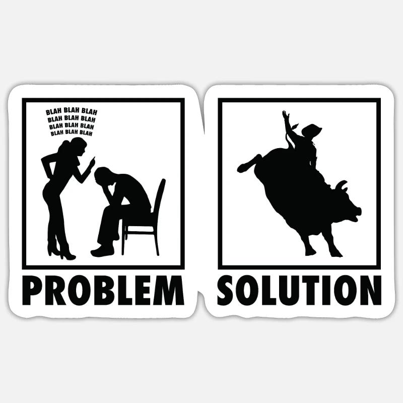 Bull riding Bull rider Rodeo Statement Problem Sticker size S (10 x 10 cm)