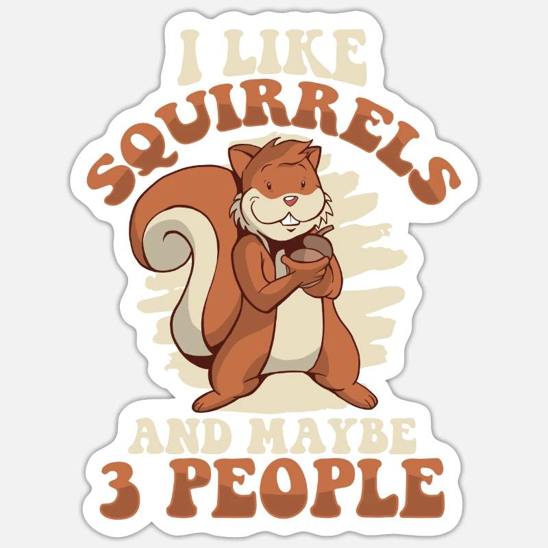 Animal écureuil - Sticker taille S (10 x 10 cm) - blanc mat