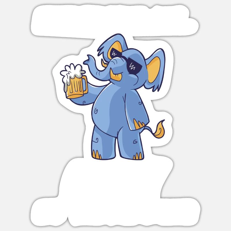 Before You Ask... NO! Durstiger blauer Elefephant Sticker Größe S (10 x 10 cm)