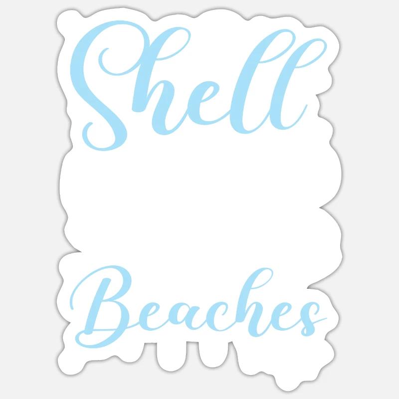 Shell ja Strände Beachcombing Beachcomber Sticker Größe S (10 x 10 cm)