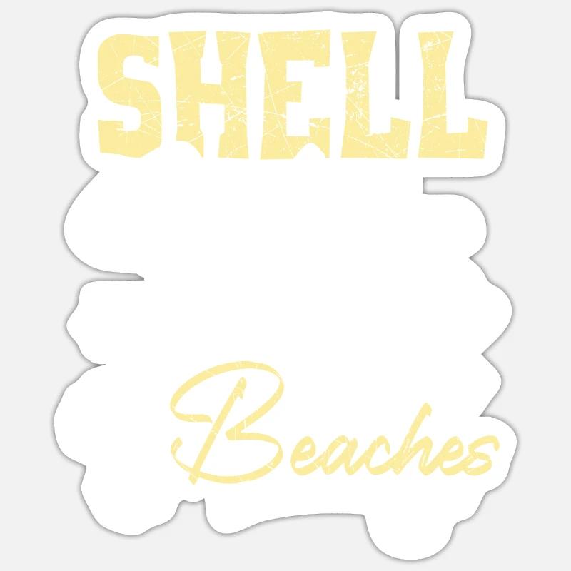Shell ja Strände Beachcombing Beachcomber Sticker Größe S (10 x 10 cm)