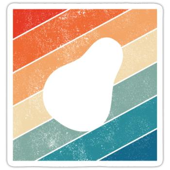 Avocado Vegan Lover Retro Veggie Diet Gift idea - Sticker Größe S (10 x 10 cm) - Mattweiß - Vorne
