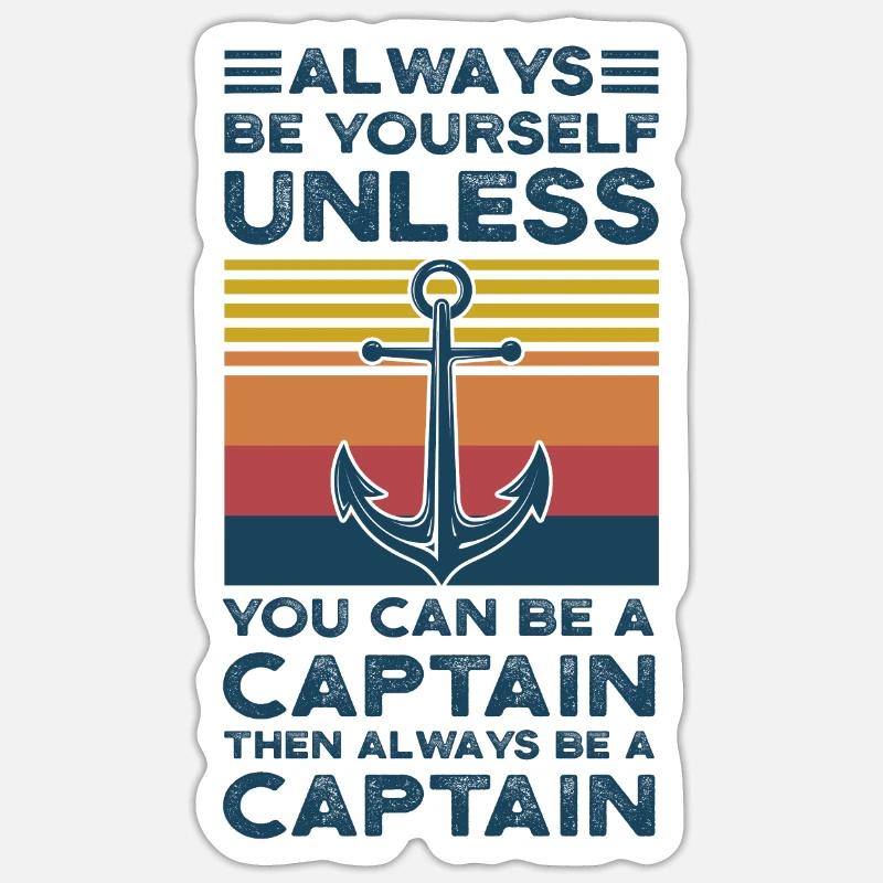 Captain Captains Boating Gift - Sticker size S (10 x 10 cm) - white matte
