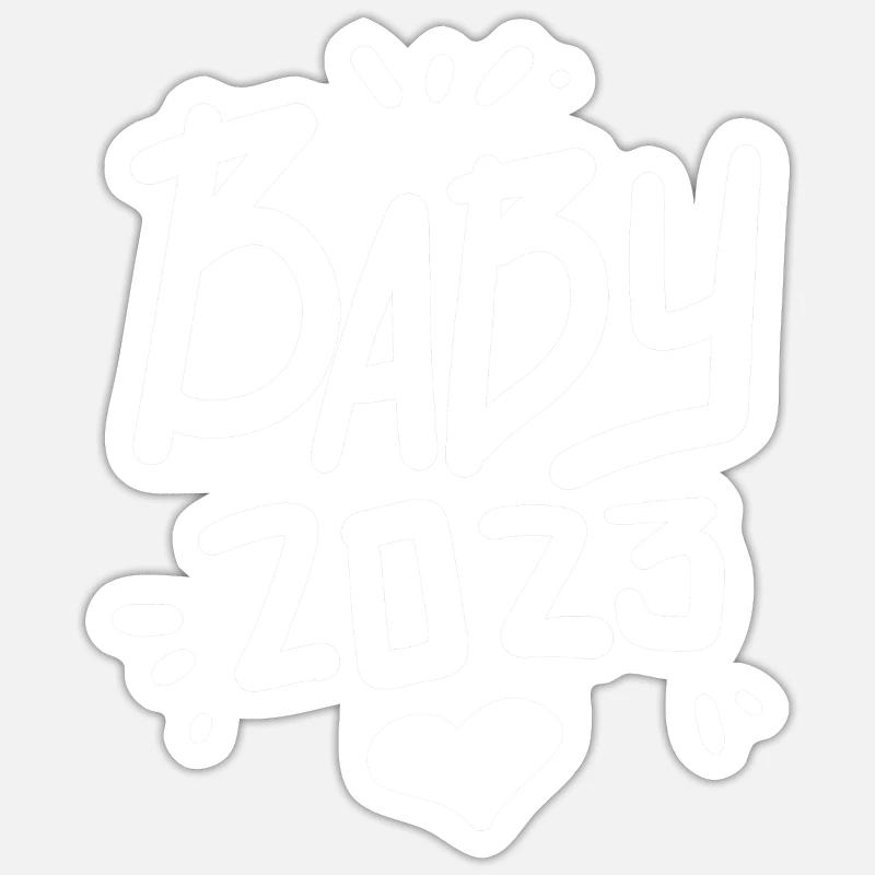 Grossesse Bébé enceinte 2023 - Sticker taille S (10 x 10 cm) - blanc mat