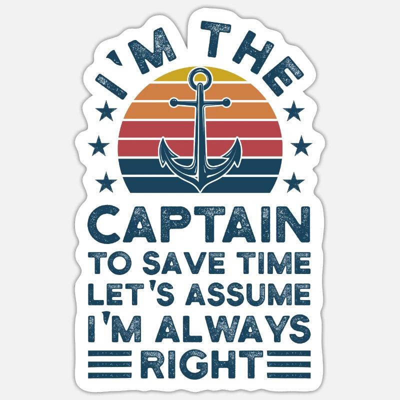 Captain Captains Boating Gift - Sticker size S (10 x 10 cm) - white matte