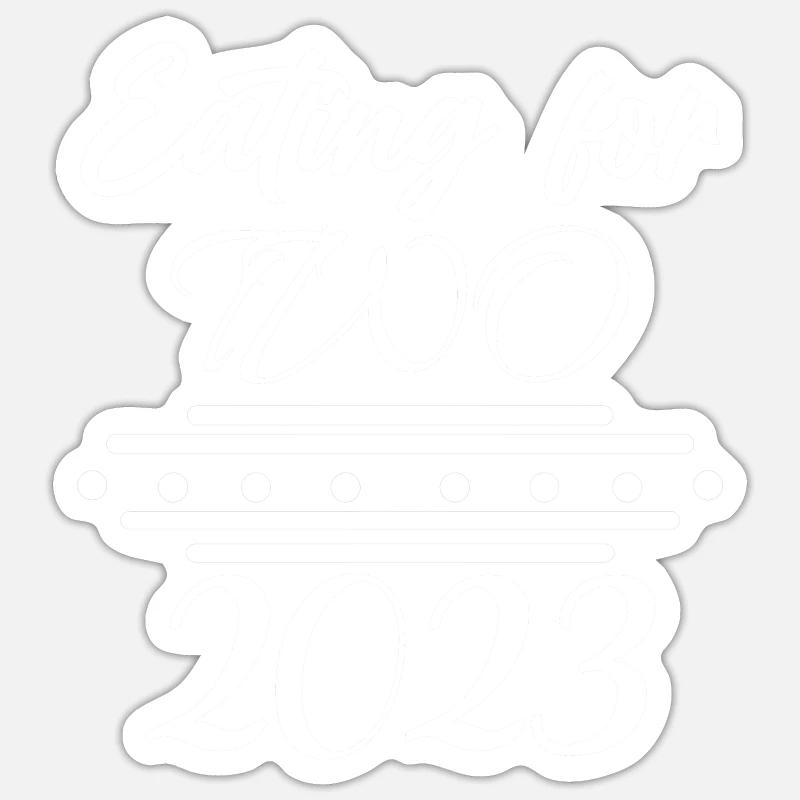 Jumelles Grossesse Enceinte 2023 - Sticker taille S (10 x 10 cm) - blanc mat