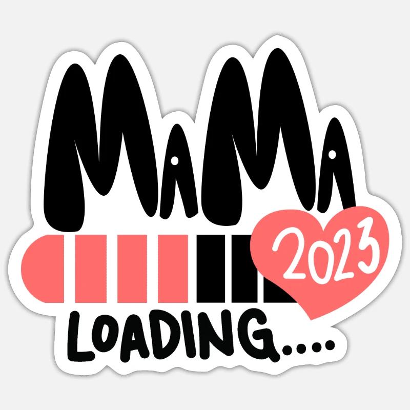 Mama 2023 loading - Werdende Mutter 2023 Sticker Größe S (10 x 10 cm)