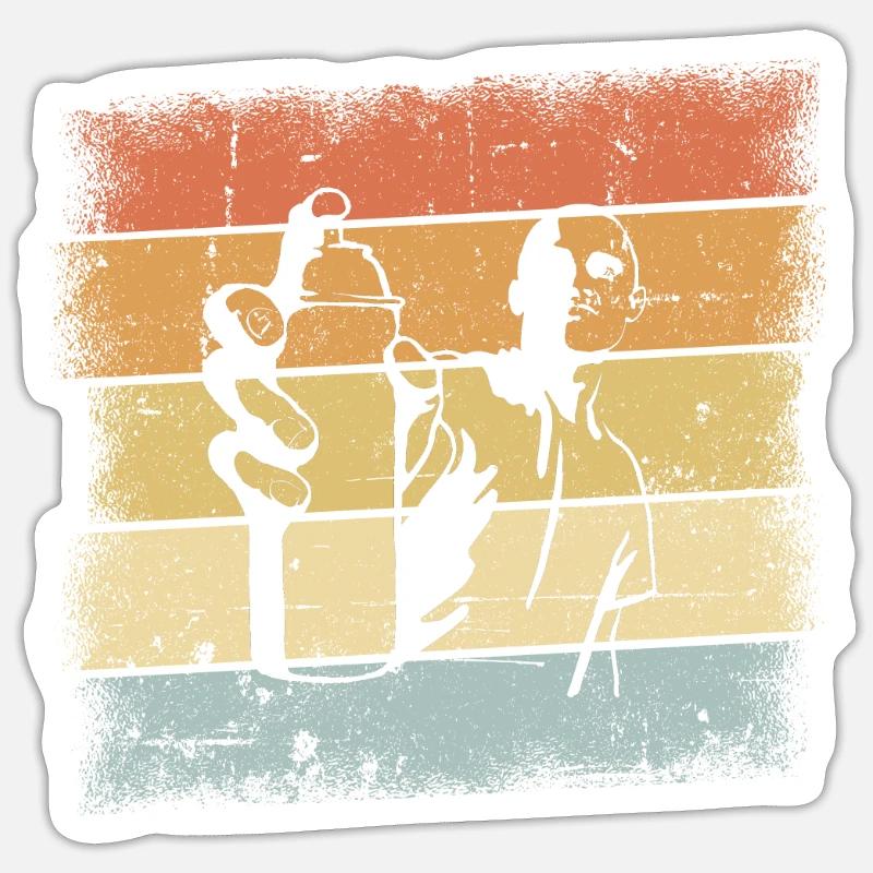 Graffiti Sprayer Design - Sticker size S (10 x 10 cm) - white matte