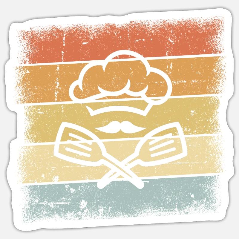 Koch Geschenk - Sticker Größe S (10 x 10 cm) - Mattweiß