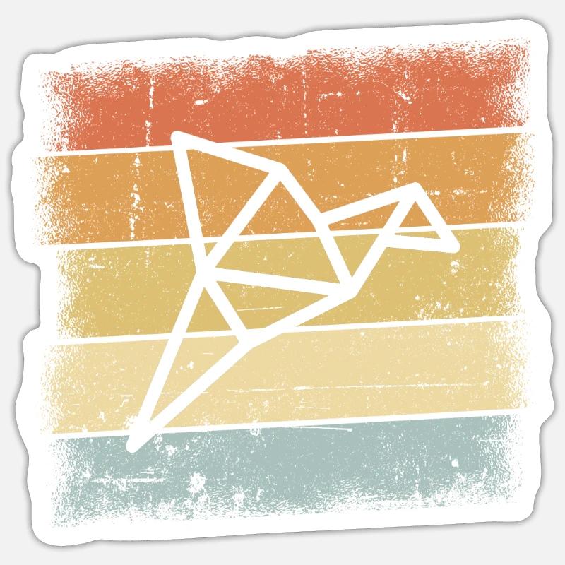 Origami Vogel - Sticker Größe S (10 x 10 cm) - Mattweiß