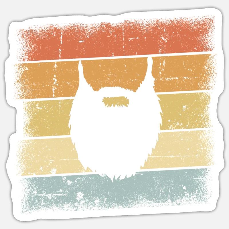 Bart Retro Design - Sticker Größe S (10 x 10 cm) - Mattweiß