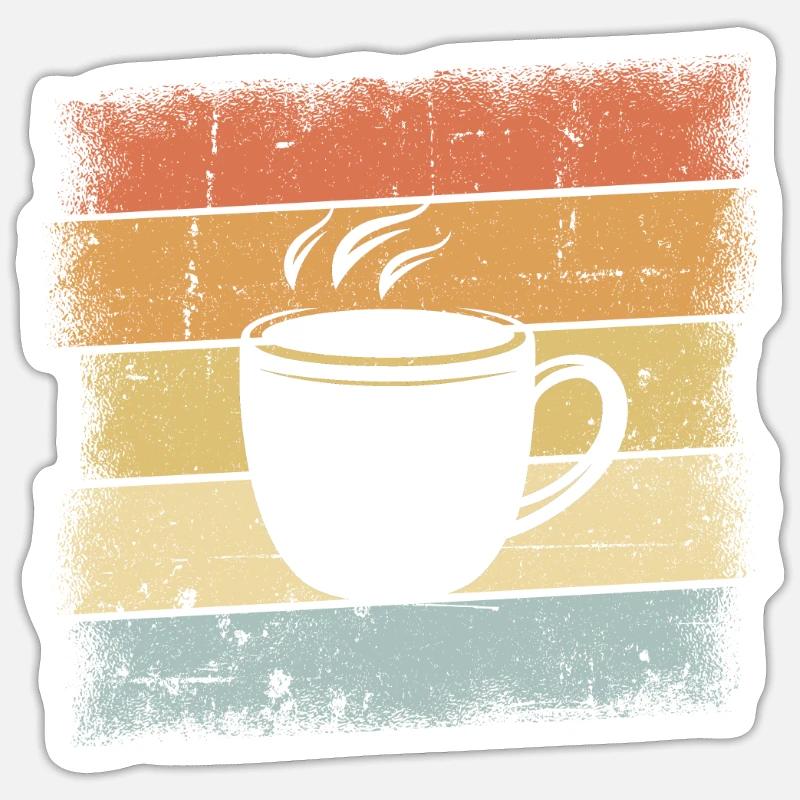 Kaffee Sunset - Sticker Größe S (10 x 10 cm) - Mattweiß