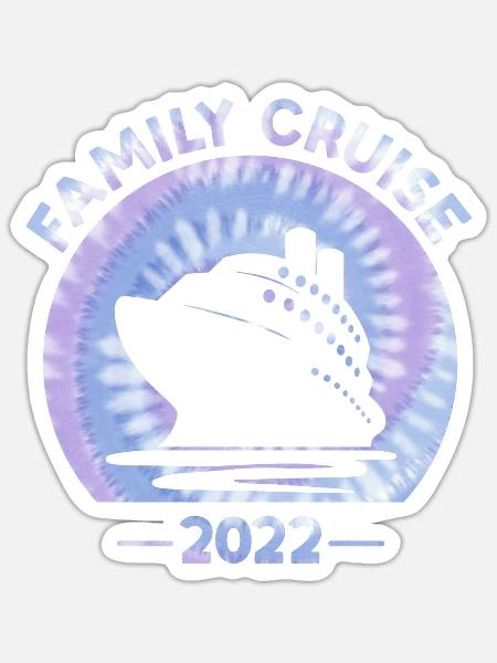 Familienkreuzfahrt 2022 Tie Dye Print für Kreuzfahrt - Sticker Größe S (10 x 10 cm) - Mattweiß