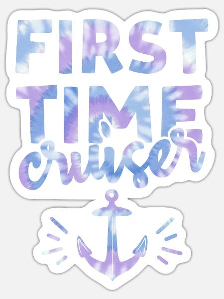 Zum ersten Mal Cruiser Cruise 2022 Tie Dye Print - Sticker Größe S (10 x 10 cm) - Mattweiß