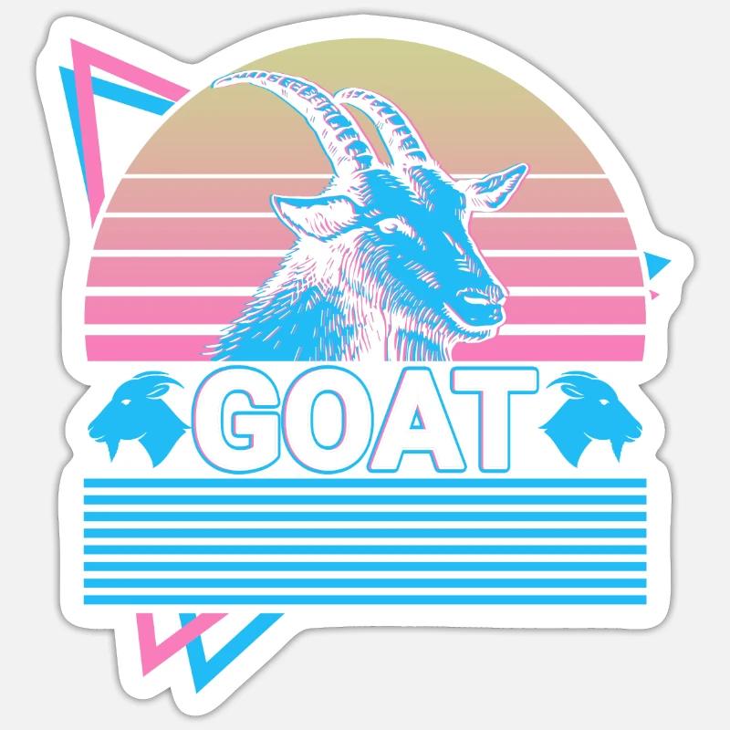 Goat Retro Gift - Sticker size S (10 x 10 cm) - white matte