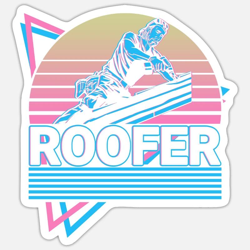 Roofer Roofing Retro Gift - Sticker size S (10 x 10 cm) - white matte