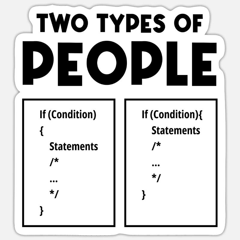 Two Types Of People Software Developer Programmer Sticker Größe S (10 x 10 cm)