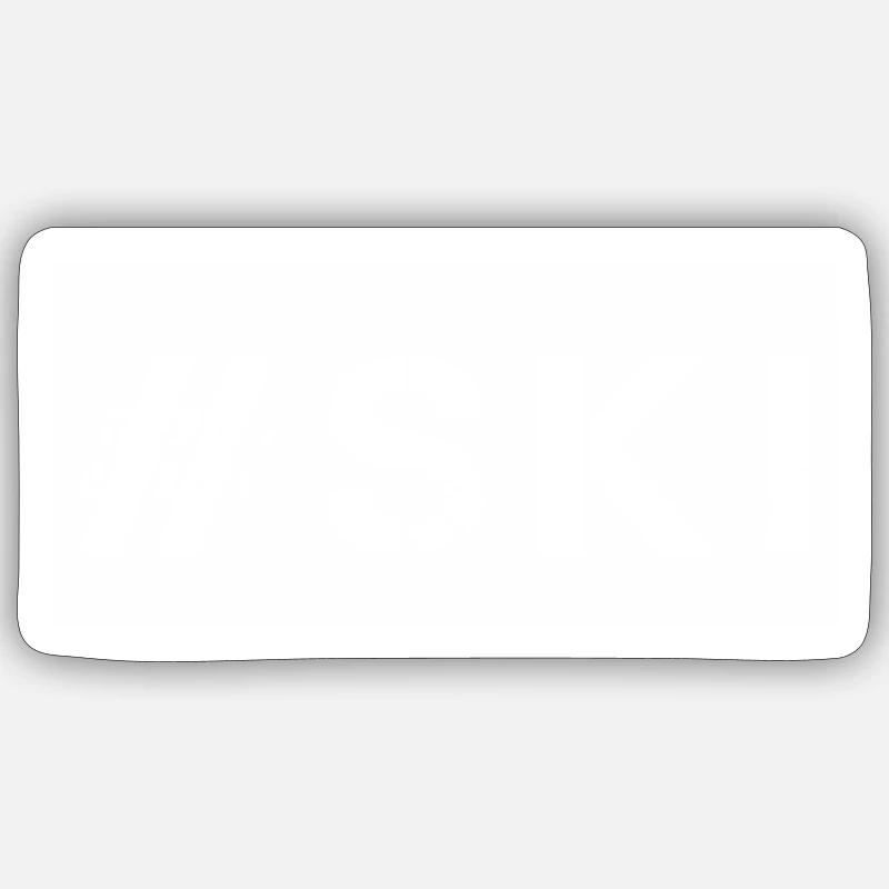 Ski - #ski - Sticker taille S (10 x 10 cm) - blanc mat