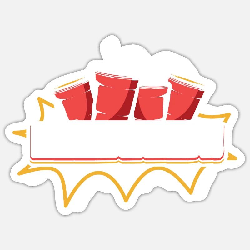 Bierpong Ellbogen Beerpong - Sticker Größe S (10 x 10 cm) - Mattweiß