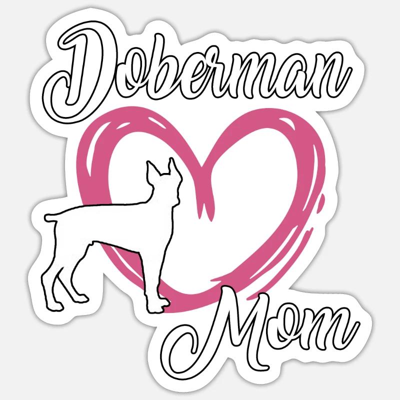Dobermann Maman Maîtresse École de chiens Dobermann Sticker taille S (10 x 10 cm)