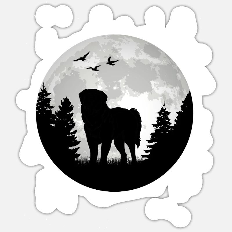 Leonberger Luna - Sticker formato S (10 x 10 cm) - bianco opaco