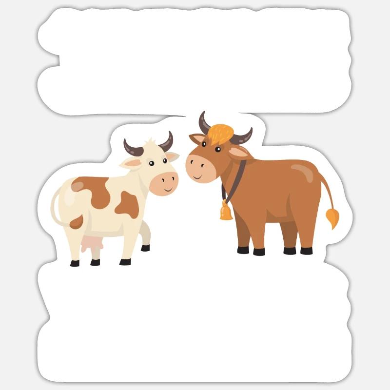 Kuhmädchen Kuhmädchen Geschenk - Sticker Größe S (10 x 10 cm) - Mattweiß