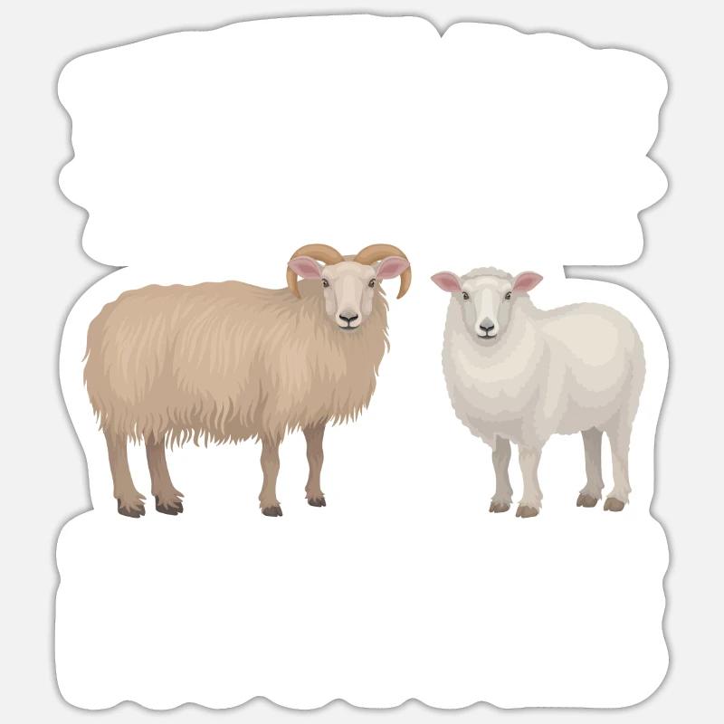 Schaf Schaf Tier Geschenk - Sticker Größe S (10 x 10 cm) - Mattweiß