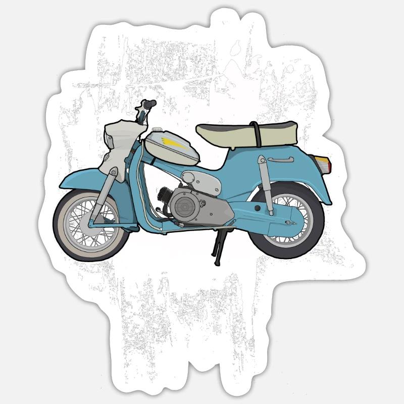 DS50 / Schwalbenfahrer / Ostalgie / Mofa Oldtimer - Sticker taille S (10 x 10 cm) - blanc mat