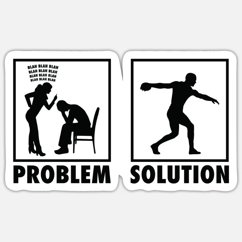 Discus Throw Discus Thrower Statement Problem - Sticker Größe S (10 x 10 cm) - Mattweiß