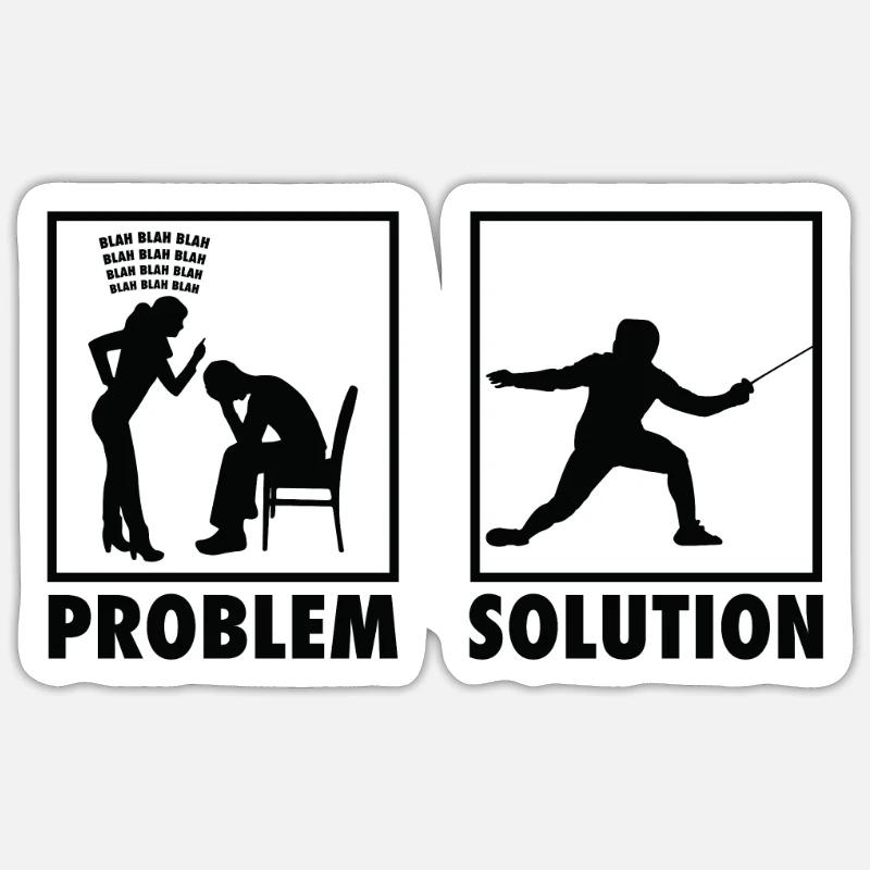 Clôture Fencer Statement Solution au problème. - Sticker taille S (10 x 10 cm) - blanc mat