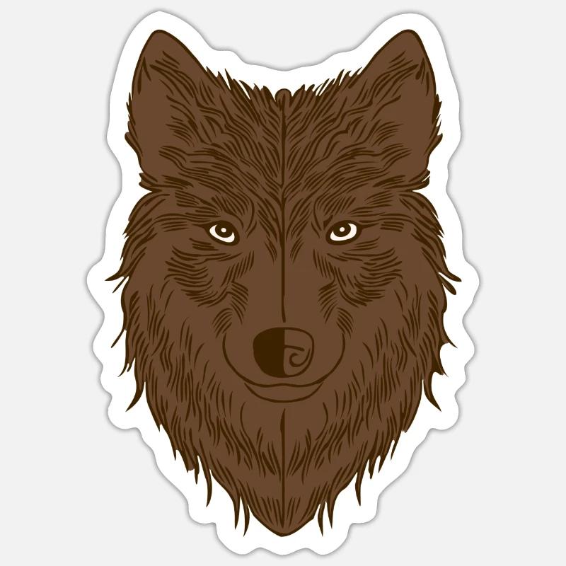 Wolf - Sticker size S (10 x 10 cm) - white matte